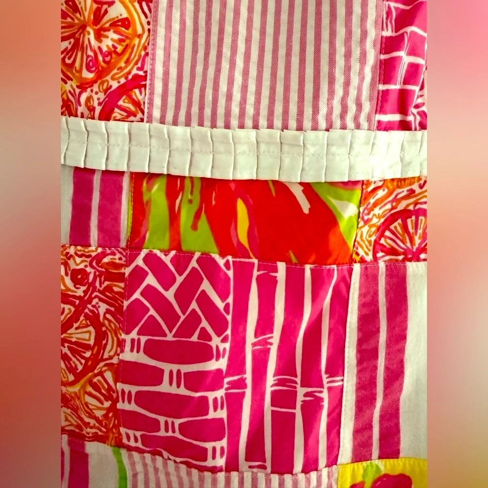 Classic Lilly Pulitzer sundress with a strapless neckline and A-line silhouette